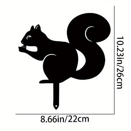 Hollow Wrought Iron Rabbit and Squirrel Garden Figurines