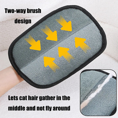 2025 Pet Hair Remover Glove Double-Sided Fur Gloves Cat Dog Fur Magnet Gloves for Washing Deshedding Cleaning Carpets Sofas