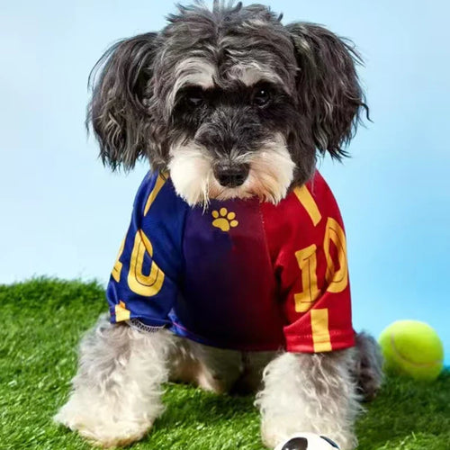 No.10 Red&Blue Mesh Breathable Dog Clothes Teddy Sport Large Dog Jersey Basketball Clothing Puppy T-Shirts Summer Pet Cat Shirts