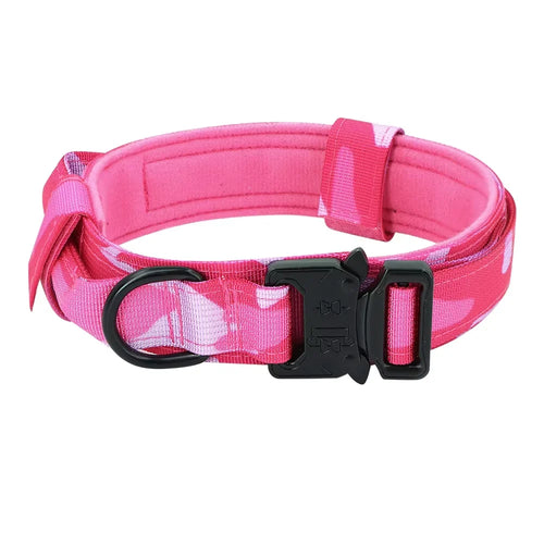 Tactical Dog Collar with Control Handle — 1000D Nylon, Double Closure & D-Ring | Collar Only or Collar & Leash Set | M–XL