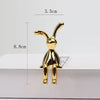 Rabbit Figurine Long-Eared Rabbit Statue Home Office Desktop Decoration Car Central Control Easter Bunny Art Ornaments