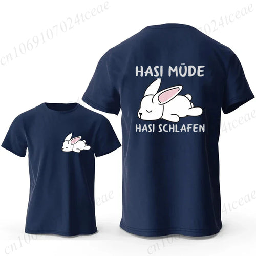Bunny Is Tired T Shirts Lazy Bunny Shirts Cute Rabbit Graphic Tee Women Short Sleeve Casual Tops Lazy Streetwear Fashion T-shirt