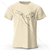 The Dog Friend Printed Modern Minimalist 100% Cotton T-Shirt, Lightweight Round Neck Short Sleeve Tee, Unisex Everyday Wear
