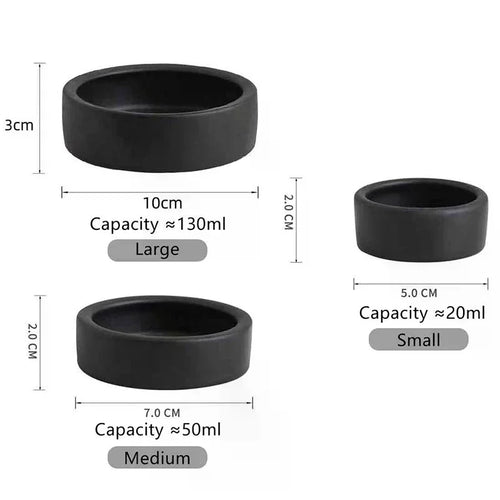 Reptile Food Bowl Anti-Escape Ceramic Feeder Dish Black White Reptile Water Bowl For Hermit Crab Gecko Chameleon Corn Snake