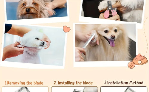 USB Rechargeable Pet Grooming Kit - Low Noise Dog Hair Trimmer