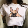 French Bulldog T Shirt Women Graphic Tee Girl Japanese Clothes Summer Short Sleeved Harajuku Streetwear Tops Aesthetic Clothes
