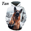 New Fashion Casual German Shepherd Animal Dog 3D Printing Men's Round Neck Hoodie Tops T-shirt Couple Hoodie