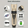 USB Rechargeable Pet Grooming Kit - Low Noise Dog Hair Trimmer
