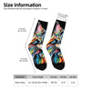 Rainbow Maine Coon Cat Themed Men's Mid-Calf Socks Non-Slip Skin-Friendly Soft Funny Stylish Streetwear Outdoor Skateboard Socks