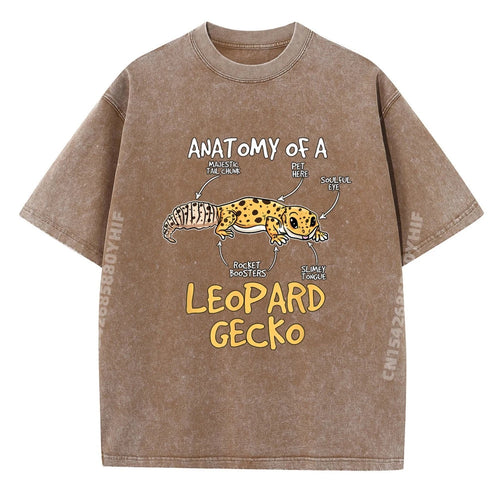 Kids Leopard Gecko Gift Anatomy of A Leopard Gecko Grey Shirt Graphic Tee Unisex Short Sleeve Tee Tshirts Washed