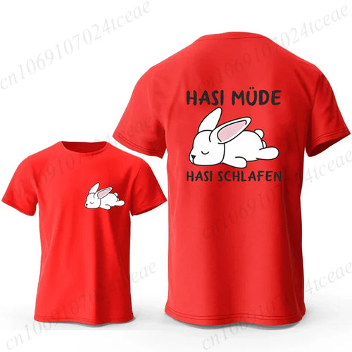 Bunny Is Tired T Shirts Lazy Bunny Shirts Cute Rabbit Graphic Tee Women Short Sleeve Casual Tops Lazy Streetwear Fashion T-shirt