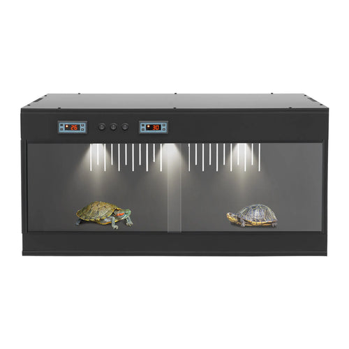 Reptile Lounge Habitat with Glass Sliding Door and Intelligent Thermostat 80*40*40cm Reptile Breeding Box LCD Reptile Pet  Box