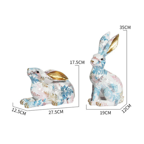 Shunmaii Lifelike Resin Rabbit Statue - Easter Bunny Ornament