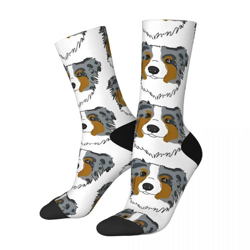 Men Socks Australian Shepherd Stockings Autumn Novelty Comfortable Socks Graphic Running Anti Slip Socks