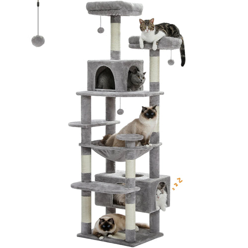 Pequlti 72 Multi-Level Cat Tree Tower with Condo & Hammock
