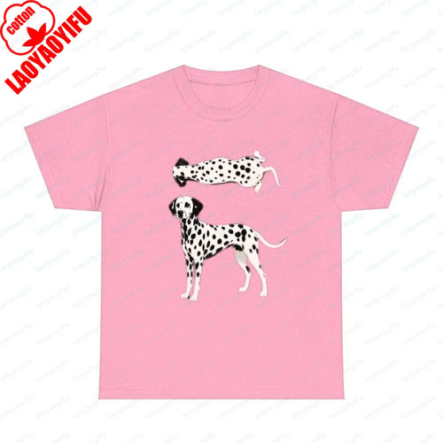 Dalmatian Pet Cotton Tee Dog Lover Vintage Classic Fashion Streetwear Dog Dad Lovely Summer Outdoors Breathable Men's Clothing