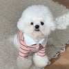 Pet Breathable T-shirt Trendy Striped Dog Clothes Summer Shirt Collar Teddy Tank Top Bichon Frise Fashion Short Sleeve