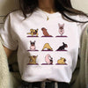 French Bulldog T Shirt Women Graphic Tee Girl Japanese Clothes Summer Short Sleeved Harajuku Streetwear Tops Aesthetic Clothes