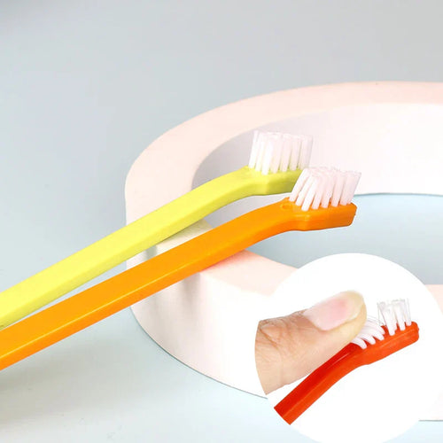 Vet Recommended Dog/Cat Toothbrush - Micro Head Teeth Cleaning Tool for Small Mouth Dogs Cats, 360° Gum Care Pet Dental Kit