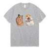 Funny Peace Sign and Screaming Hamster T-Shirt Lovers Gift Rodent Cavy Boys Girls Tee Shirts Summer Cotton Short Sleeve TShirt