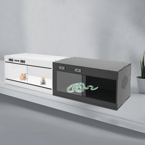 Reptile Lounge Habitat with Glass Sliding Door and Intelligent Thermostat 80*40*40cm Reptile Breeding Box LCD Reptile Pet  Box