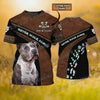 Personalized With Name Dog Pitbull 3D All Over Printed Men's T-Shirt Summer Casual Unisex Tee shirt Gift For Dog Lovers TTD22
