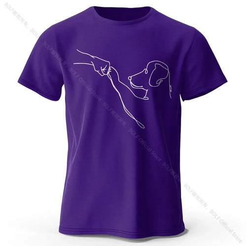 The Dog Friend Printed Modern Minimalist 100% Cotton T-Shirt, Lightweight Round Neck Short Sleeve Tee, Unisex Everyday Wear