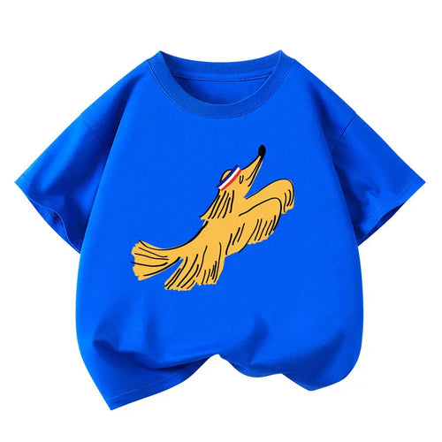 Boys Sun Flower T-shirts 2025 Summer Dog Tees for Kids Short-sleeve Girls Tops Cotton Children Shirts Baby Boys T Shirt