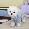 Teddy Backless Four-Legged Sweatshirt Pet Winter Warmth Pyjamas Small Dog Litter Bear Pattern Jumpsuits Clothes