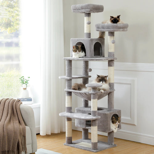 Pequlti 72 Multi-Level Cat Tree Tower with Condo & Hammock