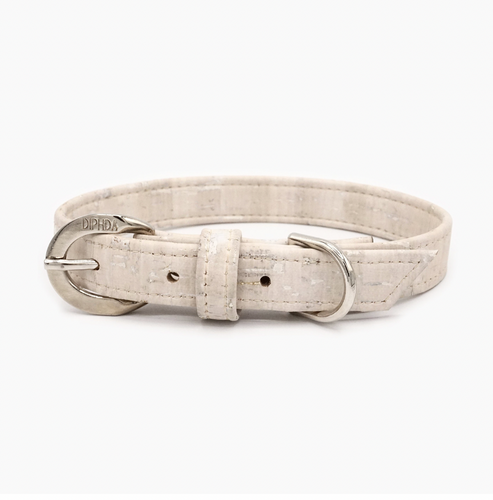 Cloud White Cork Leather Collar