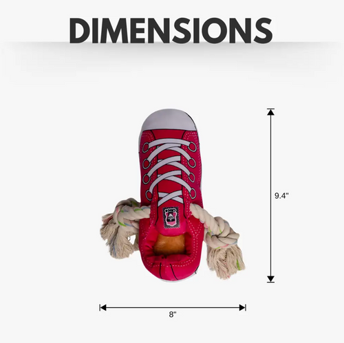 Squeaky Comfort Plush Sneaker Dog Toy – with Treat Compartment, Safe & Durable – Pink