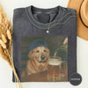Summer Women's T-shirt, Funny Golden Retriever Drinking Beer T-shirt Printed T-shirt