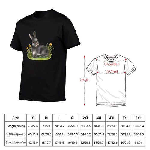 black netherland dwarf rabbit T-Shirt Casual Pattern Print Tee Shirt