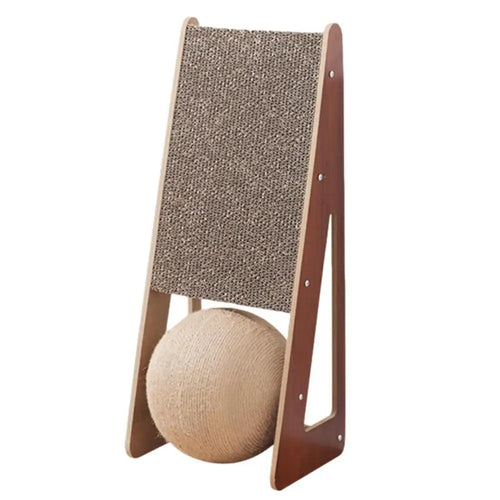 Natural Sisal Cat Scratcher Toy with Ball - 15.75 Durable Board