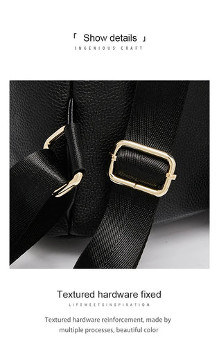 FOXER Brand Genuine Leather + Microfiber Women's Backpack Fashion Female Travel Bag Large Capacity Waterproof Backpack