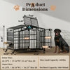EasyCom Heavy Duty Metal Dog Crate with Bowls and Wheels