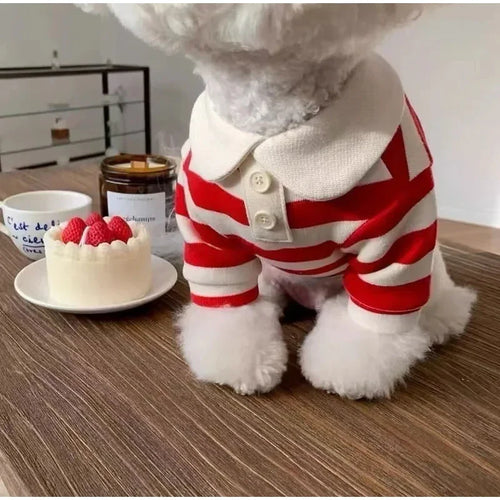 Striped Dog Shirt for Small Dogs Breathable Cotton Pet T-Shirt for Teddy Bichon Schnauzer Spring Summer Autumn Puppy Clothes
