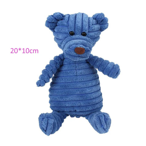 Corduroy Plush Animal Dog Toy: Choose Your Favorite Animal! Bite Resistant Squeaky Toys