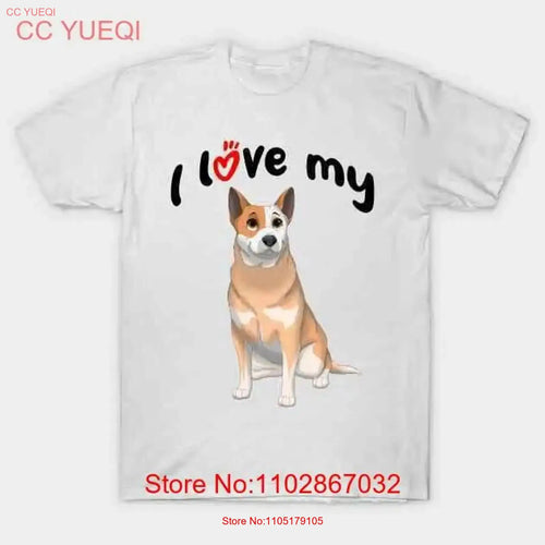 I Love My Red Australian Cattle Dog Heeler Made in Australia T Shirt S 5XL vintage Washed Soft homme streetwear Stretched