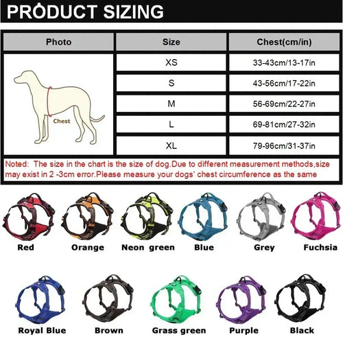 YOUSE Reflective Nylon Dog Harness - Adjustable Breathable Vest