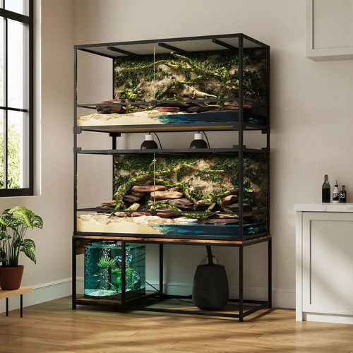 4x2x2 Reptile Enclosure Stand – 48x24 Tall Reptile Tank Stand or 120 Gallon Aquarium Stand, Bearded Dragon Cage, Snake Enclosu