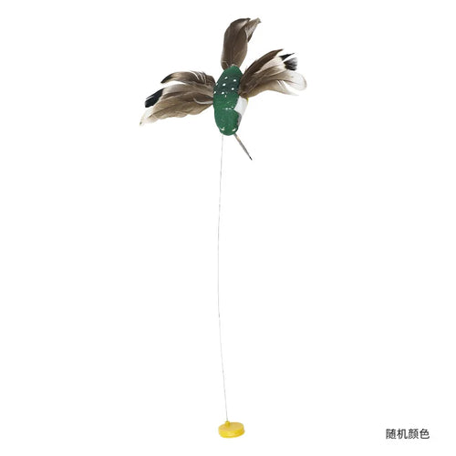Electric Flying Bird Teasing Stick Rotating Interactive Cat Toy Automatically Spins Around Hummingbird Butterfly Play-Catch