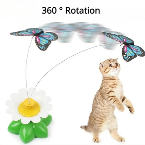 Cat Toys Rotating Electric Flying Butterfly Flying Bird Automatic Cat Teaser Toy Intelligent Training Fun Plaything Pet Supplies