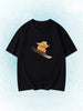 Funny Snowboarding Hamster Animal Print T-Shirt Cute Meme Loose Short Sleeve Unisex Casual Summer Top for Women Daily Y2k Tops