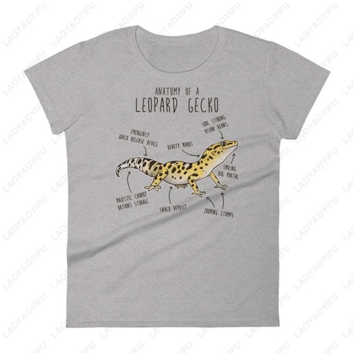 Leopard Gecko Funny Women Men Graphic Tshirt Pet Reptile Lover Gift Kawaii Lizard T-Shirt Cute Gecko Tees Anatomy Herpetologist