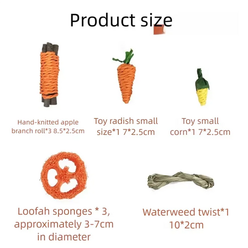 Pet Rabbit Guinea Pig Dragon Cat Fun Toy Hamster Rabbit Rabbit Tooth Grinding Set Pet Tooth Grinding Snacks XCWJ112