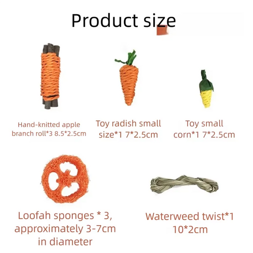 Toys for Rabbits Pets Pet Rabbit Guinea Pig Dragon Cat Fun Toy Hamster Rabbit Rabbit Tooth Grinding Set Pet Tooth Grinding Snack