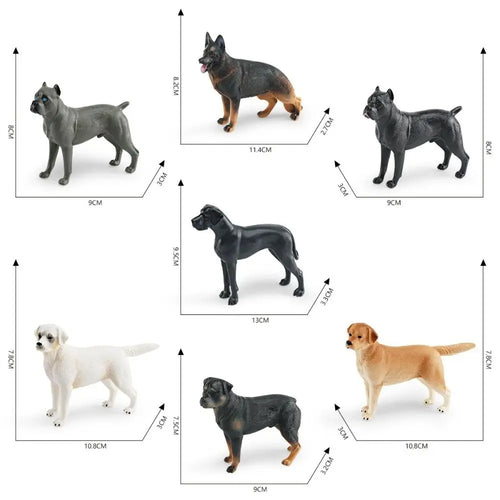 Labrador Rottweiler Puppy Dog Figurine Shepherd Dog Great Dane Dogs Animals Model Realistic Hand Painted Simulation Dog Statue