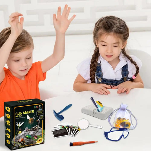 Fly Amber Excavation Kit - STEM Science Dig Set with Tools